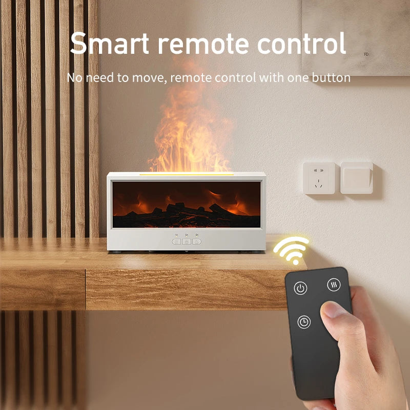 WinniHouse creative fireplace air humidifier with sleek design, emitting gentle mist to add moisture and ambiance to your space.