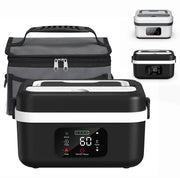 Wireless electric insulated lunch box by WinniHouse, showing its compact design and insulated container for hot food.