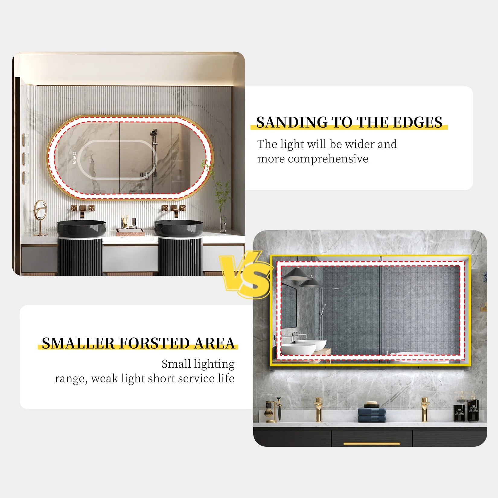 Large oval LED bathroom mirror with adjustable lighting, wall-mounted, anti-fog memory frame, illuminated vanity mirror by WinniShop