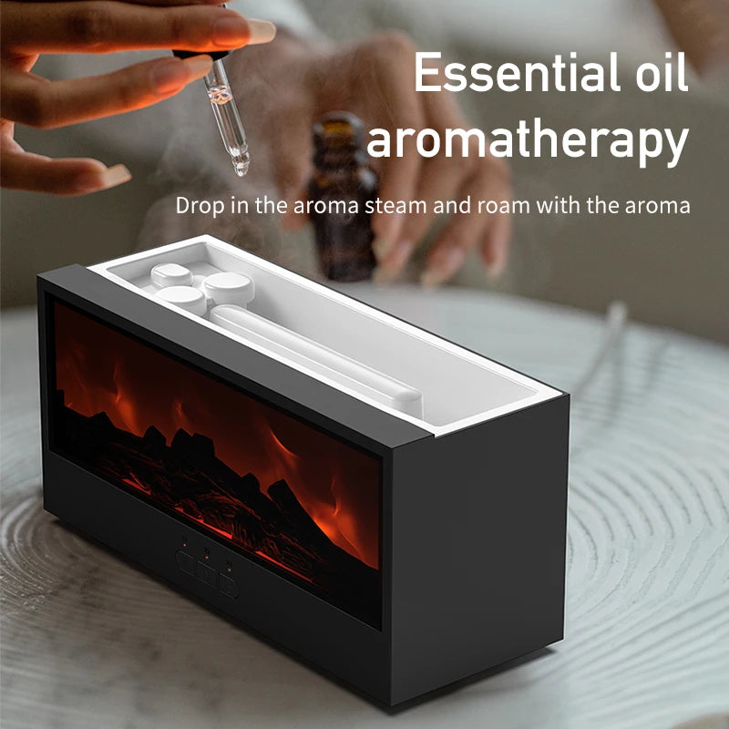 Creative fireplace air humidifier by WinniHouse, featuring a unique design with a realistic fireplace appearance and mist output.