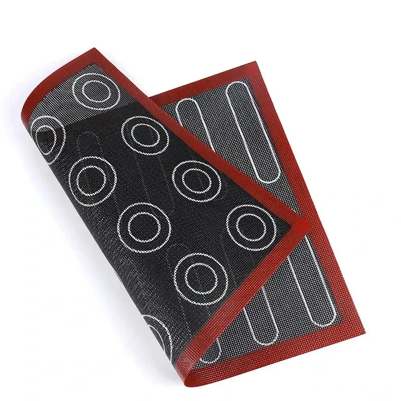 WinniHouse perforated silicone baking mat for cookies, macarons, and pastry; non-stick, reusable oven sheet, set of 2.