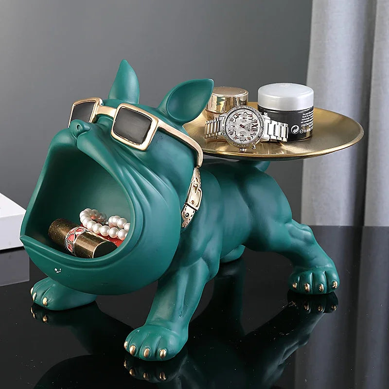 30 cm bulldog figure by WinniHouse, decorative storage box for home decor, with detailed realistic design and sturdy construction.