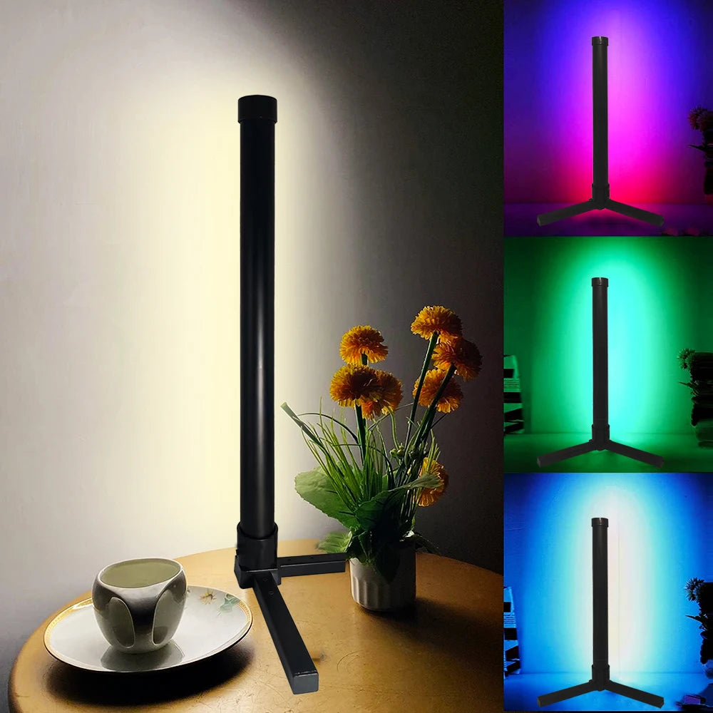 WinniHouse LED RGB floor lamp with musical synchronization, adjustable colors, and modern design for stylish home lighting.