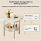 Modern red round side table by WinniShop with storage shelf, lightweight design for living room or bedroom.
