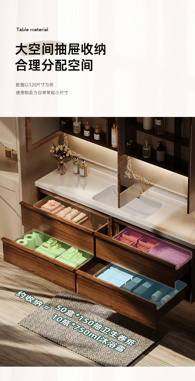 Solid wood vintage bathroom cabinet with sink and toilet separator, storage drawers, bathroom furniture by WinniShop.