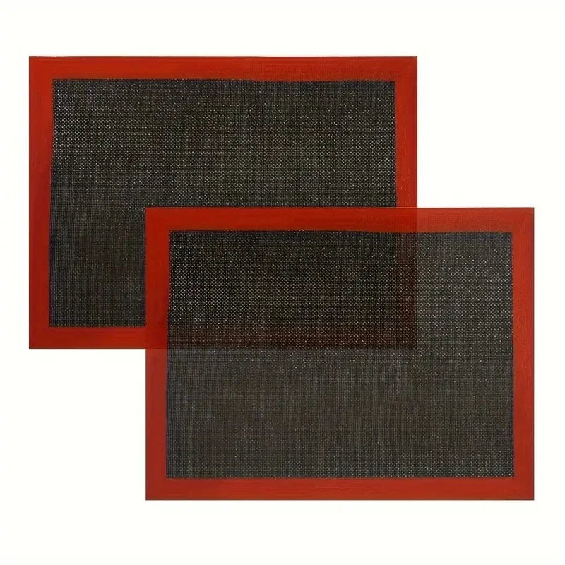 Silicone perforated baking mat from WinniHouse, non-stick sheet for cookies, macaron, and pastry baking, two-piece set.