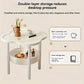 Modern red round side table by WinniShop with storage shelf, lightweight and elegant for living room or bedroom.