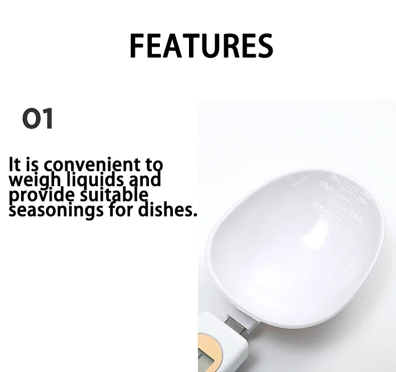 Digital 500g kitchen measuring spoon from WinniHouse with LCD display and 0.5g precision for accurate cooking measurements.
