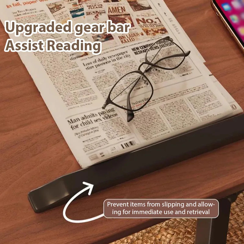 Adjustable height side table by WinniShop, portable coffee or tea table, ideal for bedroom, sofa, or office reception areas.