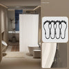 Magnetic foldable shower curtain from WinniHouse with strong adsorption, designed for easy installation and space-saving bathroom use.