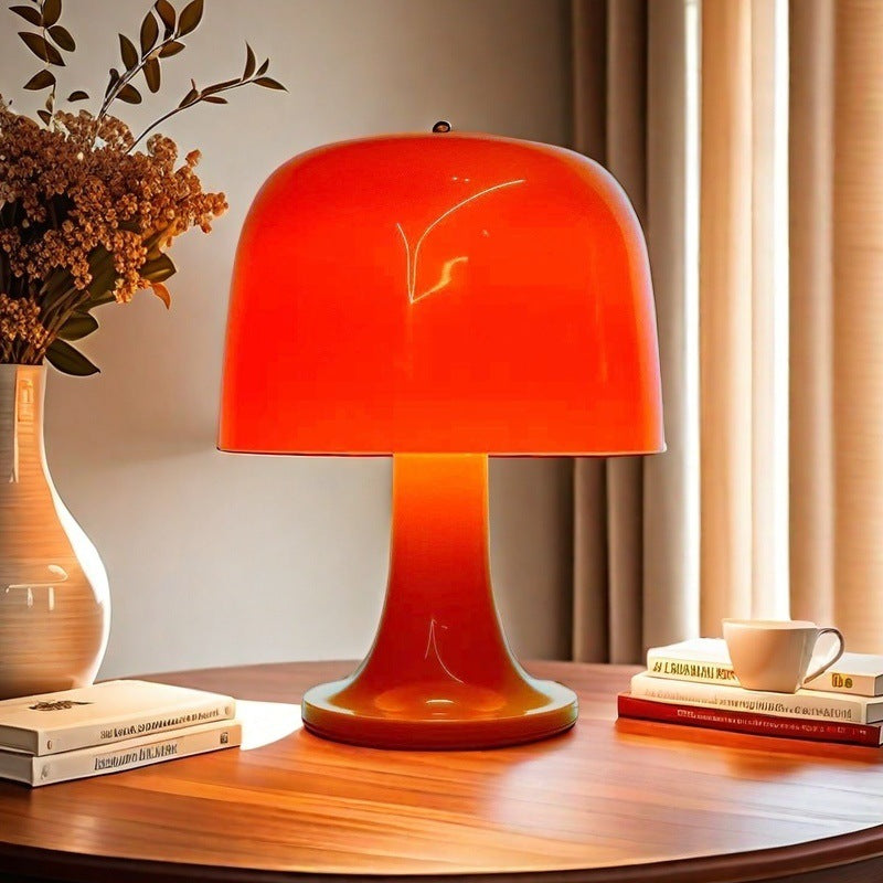 Nordic Mushroom Atmosphere Lamp by WinniHouse, stylish wooden base with soft glowing mushroom-shaped light for cozy ambiance.