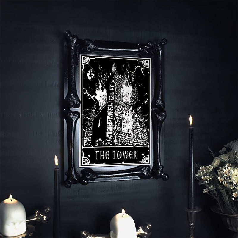 Set of 6 black and white tarot poster prints by WinniHouse, modern wall art for living room or bedroom decor, unframed.