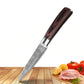 Set de cuchillos profesionales estilo Damasco con mango de madera premium de WinniHouse, displayed with multiple knives on a wooden surface.