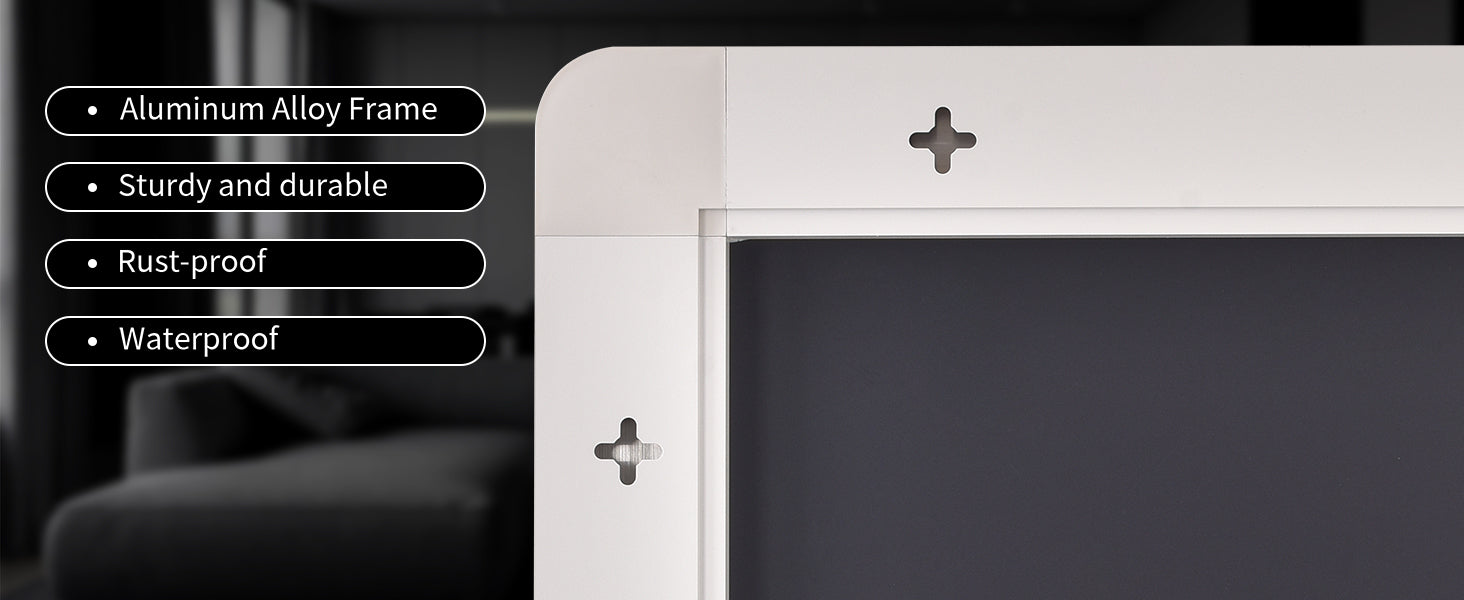 Full-body LED mirror by WinniHouse, 63x20 inches, with adjustable lighting and three color temperature options.