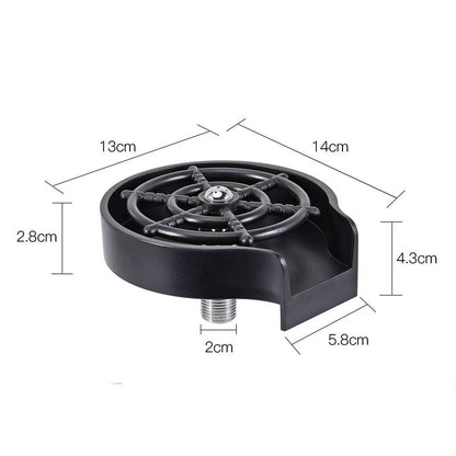 WinniHouse bar counter cup washer sink with high-pressure spray and automatic faucet for coffee pitchers and cup cleaning in kitchen