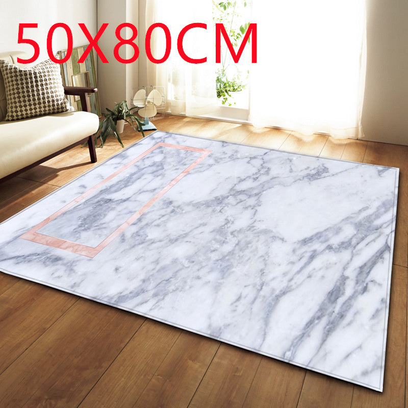 Modern marble effect rug by WinniHouse, elegant design suitable for living rooms and bedrooms, featuring stylish marble pattern.