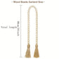 Wooden beads garland with tassels, 32 inches, rustic farmhouse decor for living room, bedroom, or holiday decorations.