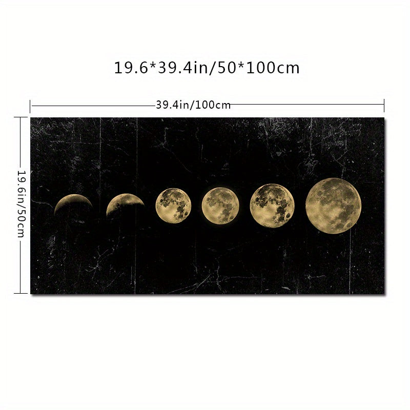 Minimalist lunar eclipse canvas poster by WinniHouse, wall art for living room or bedroom, long universe-themed print.