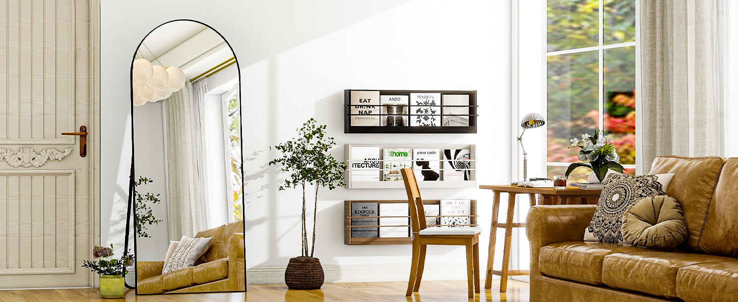 Full-length aluminum frame mirror by WinniShop, extra-large standing mirror for bedroom or living room, 26" x 71".