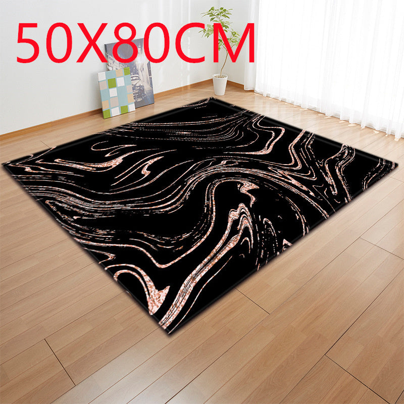 Modern marble-effect rug by WinniHouse, showing a sleek, elegant design suitable for living rooms and bedrooms.