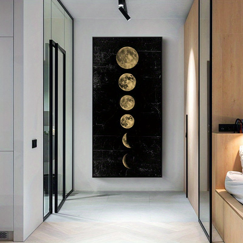 WinniHouse lunar eclipse canvas poster, minimalist wall art with moon and universe design, ideal for living room or bedroom decor