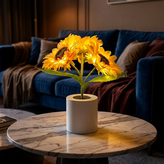 Rechargeable Sunflower LED Night Light — Warm & Decorative